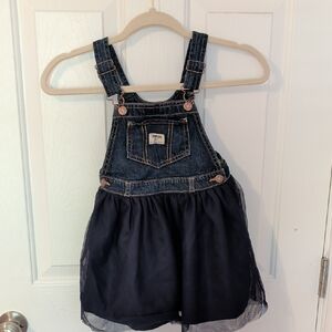 OshKosh B'gosh Navy Girls Skirt Overalls Skirtalls